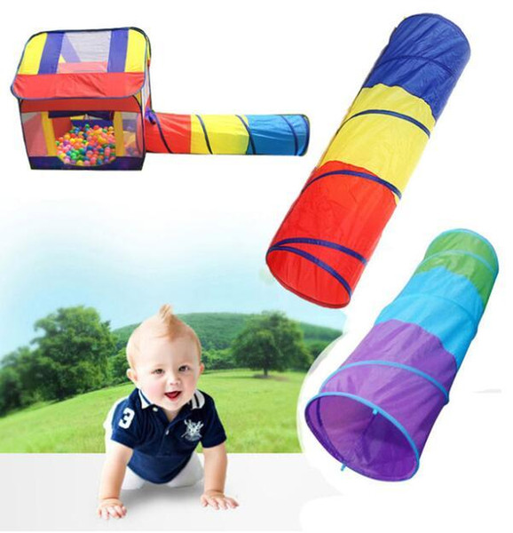 Wholesale Tricolor Indoor Outdoor Tunnel Kids Tent Portable Garden Toys Playhouse Baby Crawling Games Tent Kindergarten Space Play Tent