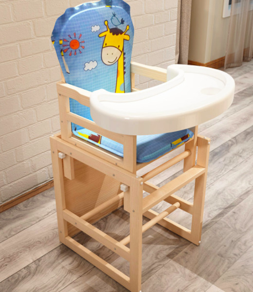 Solid wood children's dining chair multifunctional baby chair study table drawing table adjustable baby dining chair