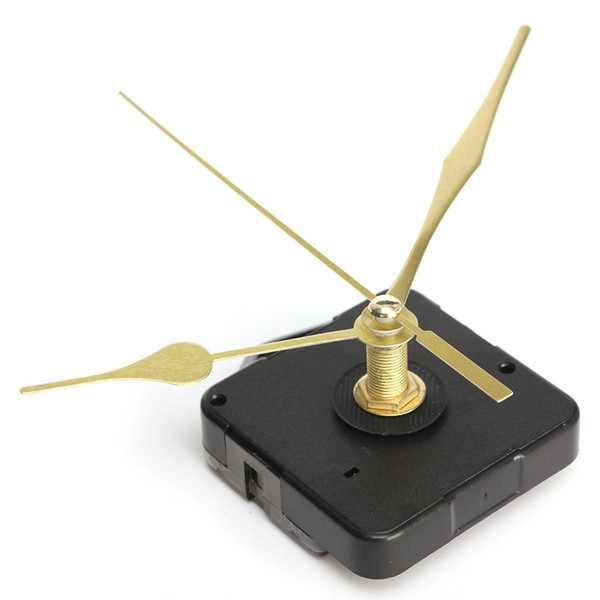 High Quality New Gold Hands Quartz Black Wall Clock Movement Mechanism Repair Parts Silent Furniture Bolt