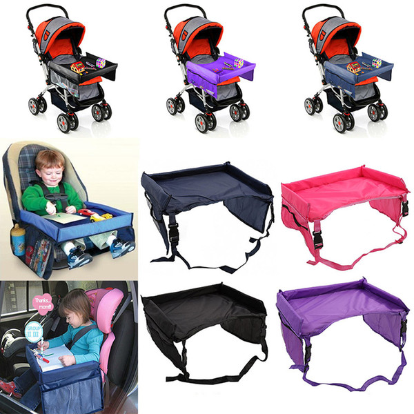 Newest Children Table Baby Car Safety Belt Travel Play Tray Waterproof Foldable Table Kids Car Seat Cover Pushchair Snack Desk HWX9-170