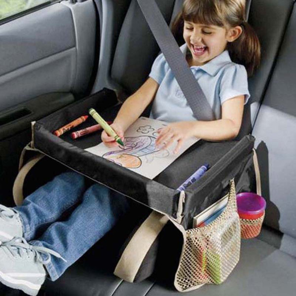 5 Colors Travel Baby car safety seat tray Childrens Snack Play tray waterproof Foldable car dining table drink rack