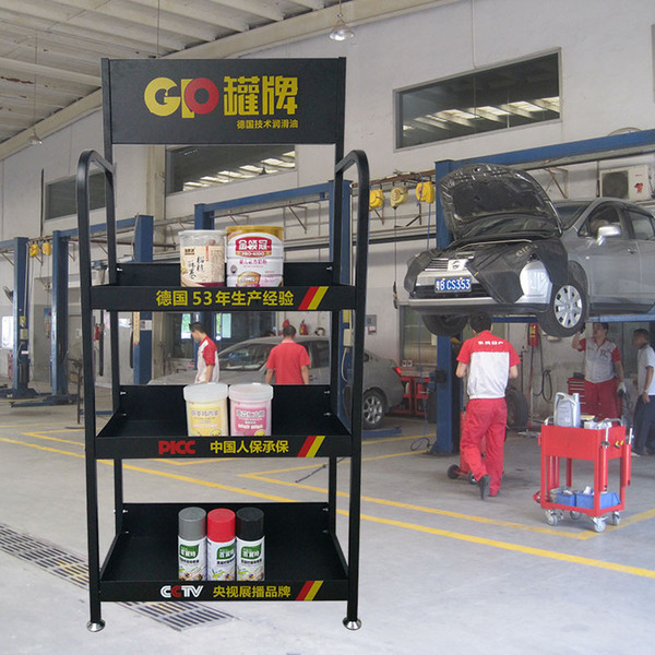 Hot sell display stands for oil retail metal powder coated factory bottle display racks metal display shelves