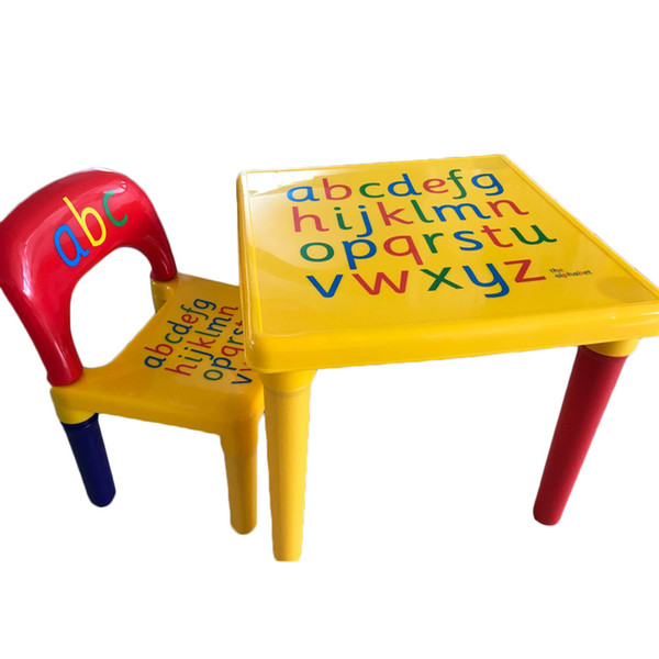 Good Beautiful Gift for your kids Children Letter Table Chair Set Yellow & Red color