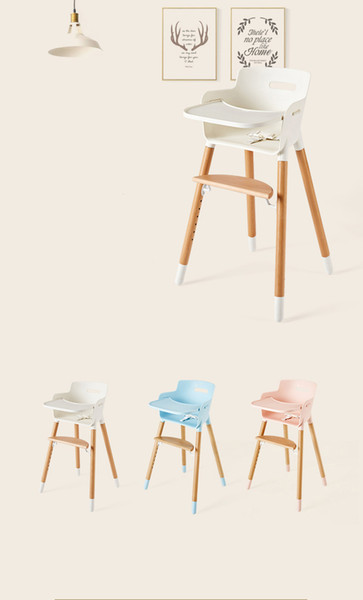 Soild Wood Baby High Chair Seat Adjustable Portable Baby Feeding Dining Table Chair Seating Children Kids Chair