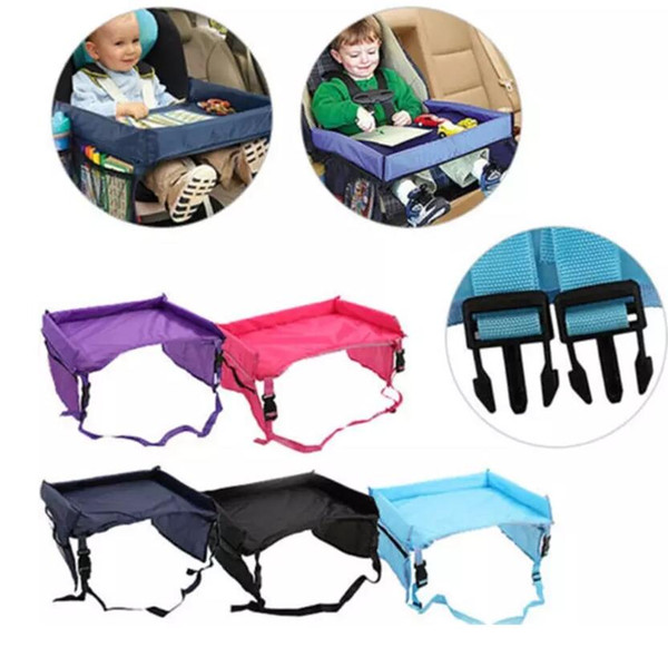 Baby Toddlers Car Safety Belt 5 Color Travel Play Tray waterproof folding table Baby Car Seat Cover Harness Buggy Pushchair Snack