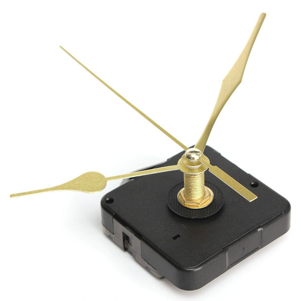 High Quality New Gold Hands Quartz Black Wall Clock Movement Mechanism Repair Parts Silent Furniture Bolt