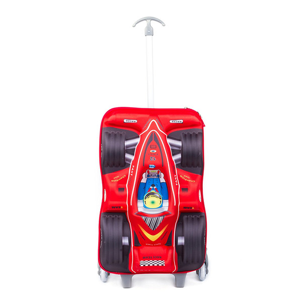 Kids Luggage,17.7 Inch 3D Car Racing Design Children Trolley Carry-on Hand Luggage - Perfect Gift For Children