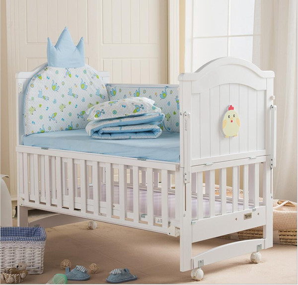 Baby crib, baby BB crib, cradle bed, multi-functional child and newborn spliced bed, solid wood lacquer-free bed