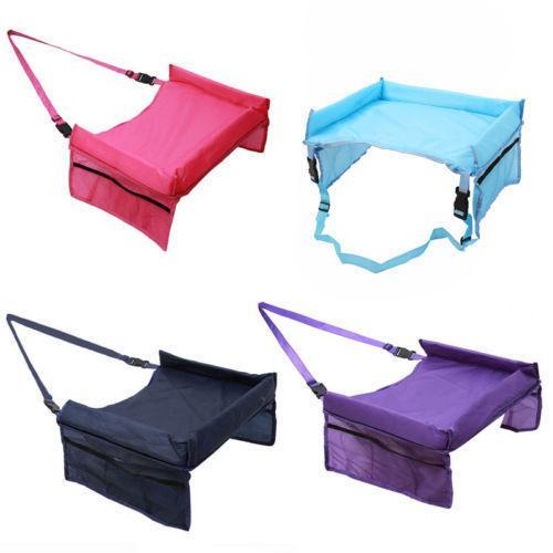 Hot Selling 5 Colors Baby Car Safety Belt Travel Play Tray Waterproof Foldable Table Baby Car Seat Cover Pushchair Snack