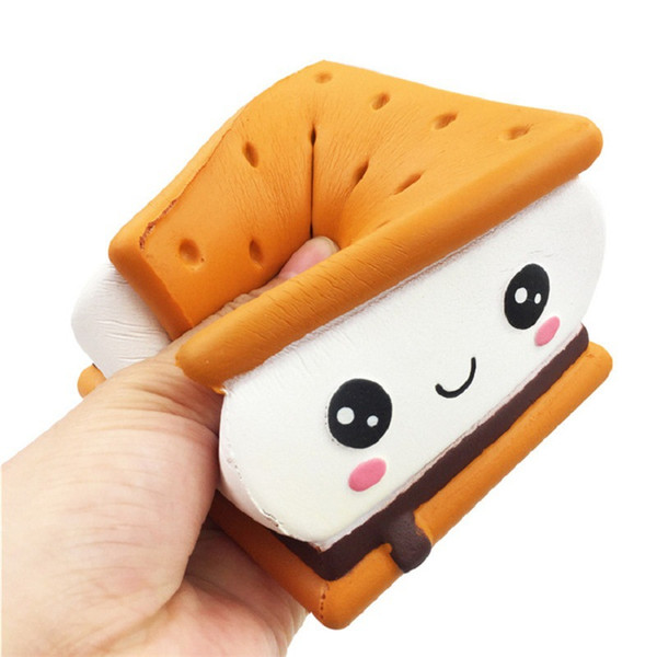 Squishy Toys New Cute Chocolate Sandwich Biscuit Squishy Soft Food Bread Squeeze Rebound Slow Rising Reduced Pressure Toy With bag Kid Gift