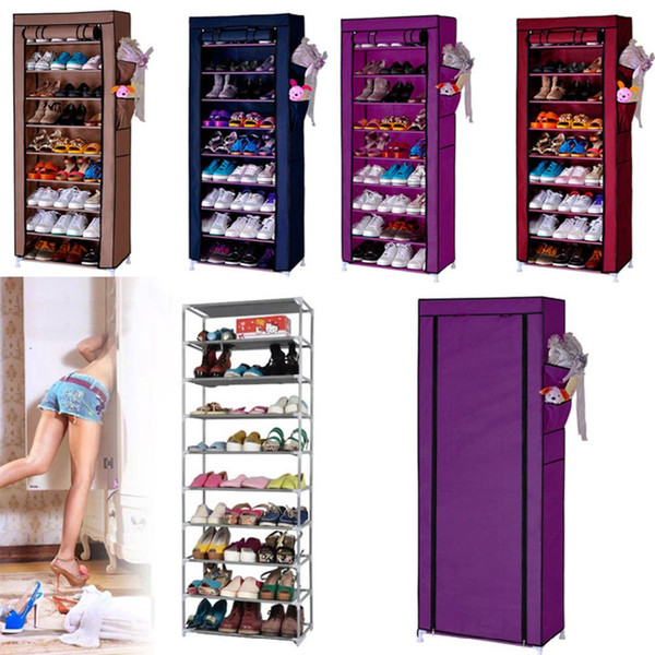 Homestyle Shoe Cabinet Shoes Racks Storage Large Capacity Home Furniture Diy Simple 9 Layers Domestic Delivery