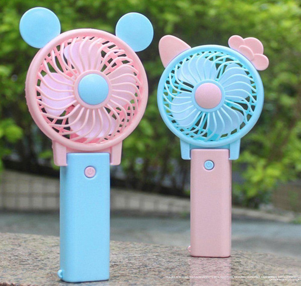 Cute Foldable Hand Fan USB Power Rechargeable Handheld Mini Fan with Hanger Kids Gifts Toys