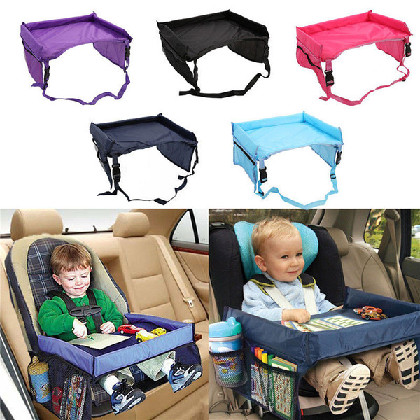 Baby Toddlers Car Safety Belt 5 Color Travel Play Tray waterproof folding table Baby Car Seat Cover Harness Buggy Pushchair Snack BBA187