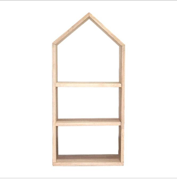 Nordic Timber House Ins three-storey shelf Children's room and children's clothing store decoration display shelf Children's study shelves