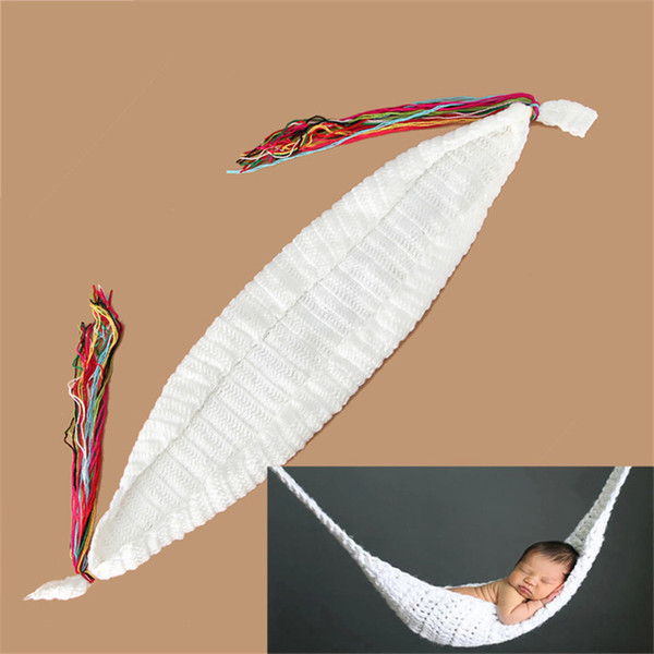 Baby Hammock Newborn Baby Infant White Knitted Cradle Photography Bed Sleeping Bag Crib Basket Factory Sales Free Shipping