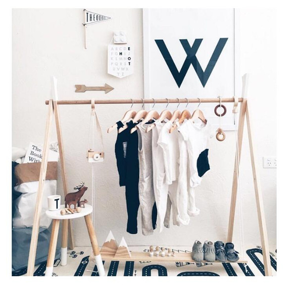 INS Nordic Wind Simple Lichen Rack Children's room decoration Children's clothes store clothes rack display photographic props