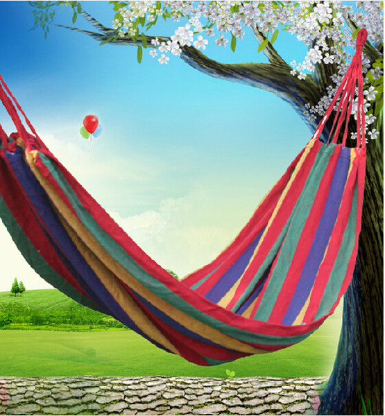 Outdoor 185cm *80cm Thick Canvas Baby Hammock Camping Hammock Swing Genuine Color Casual Loading Bag Tying Sent