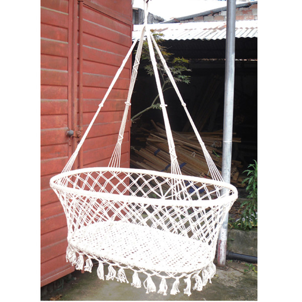 Indoor Garden Wind Baby Cradle Outdoor Leisure Baby Hammock Kids Swinging Hanging Bed For Children White Color