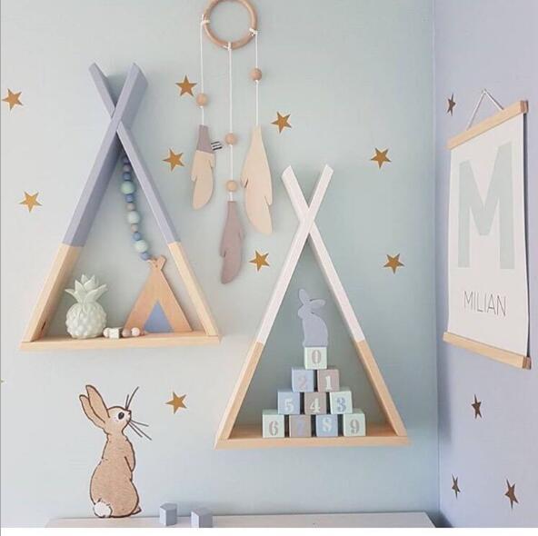 Triangle luggage carrier Triangular partition wall decoration children's room soft furnishing Nordic wall decorations Children Furniture