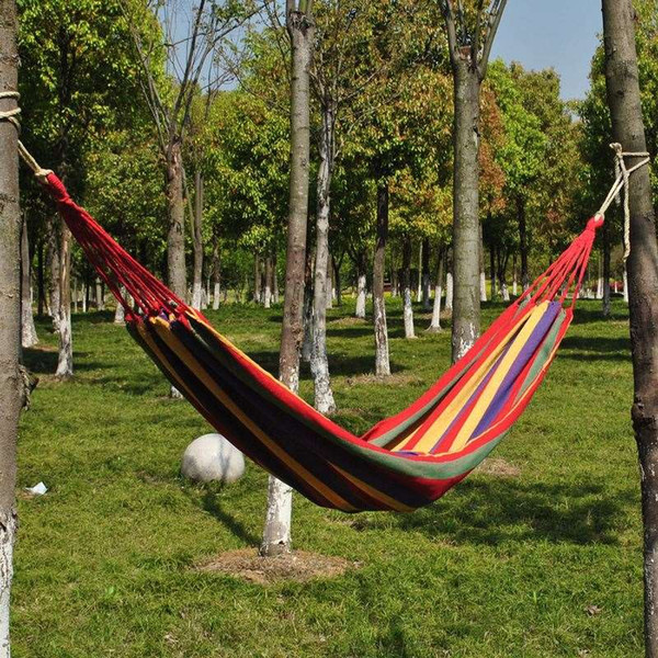 Wholesale 5pcs/lot 1 Person Hammock Outdoor Canvas Furniture Sleeping Hanging Chair Swing Bed 195x80cm