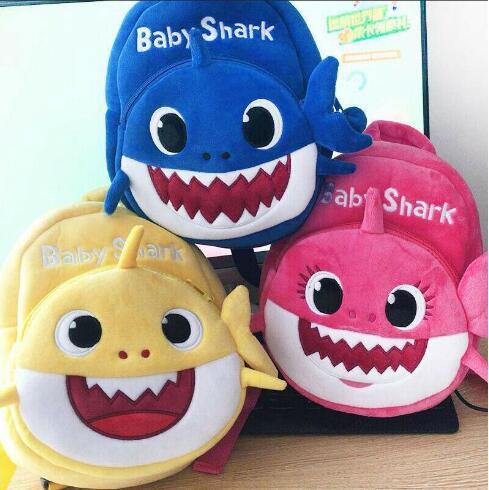Baby Unisex Shark Plush Backpack PinkFong School Bag Girl Boy Kids Children School Bags Backpacks Infantil Escolar Mochilas-Z020