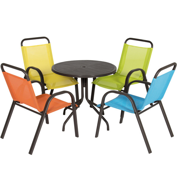 Outdoor/Indoor 5 Piece Kids Table And Chair Set For Dining, Playing, Learning
