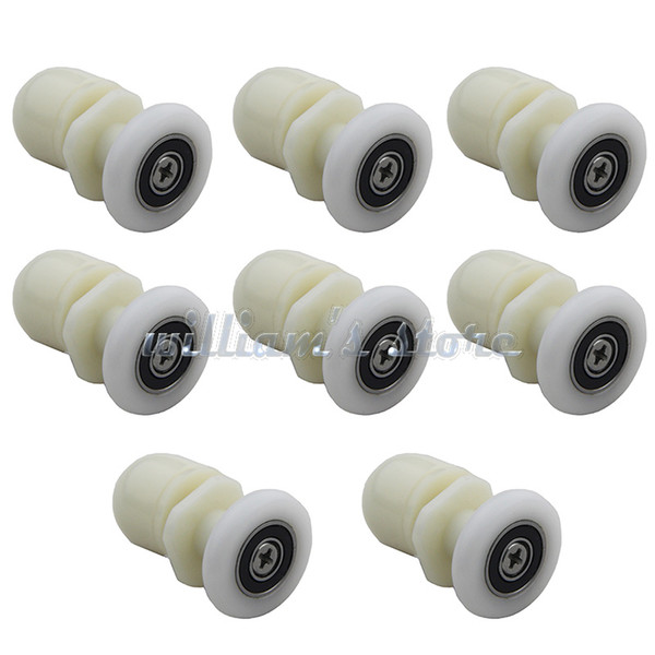 Wholesale- 8pcs 23mm Dia Partiality Shower Bath Door Rollers Runners Wheels Pulleys Long Lasting