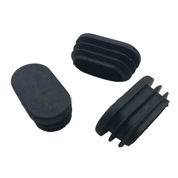 HOT GCZW-Oval Table Chair Leg Tube Pipe Insert End Cap 40mm x 20mm 20pcs Black