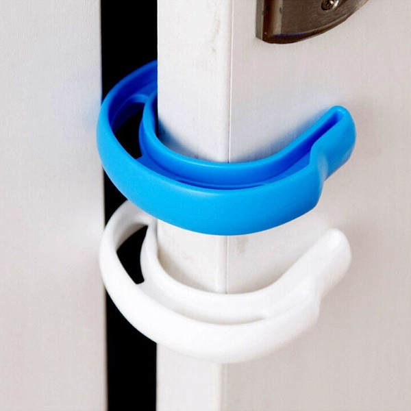 2 PCS New Design Baby Safty C-type Door Stopper Plastic Materiel Blue White Color Home Garden Door Stopper