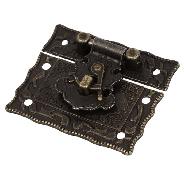 Wholesale- Wood Case Chest Box Rectangle Clasp Closure Hasp Latches Bronze Tone