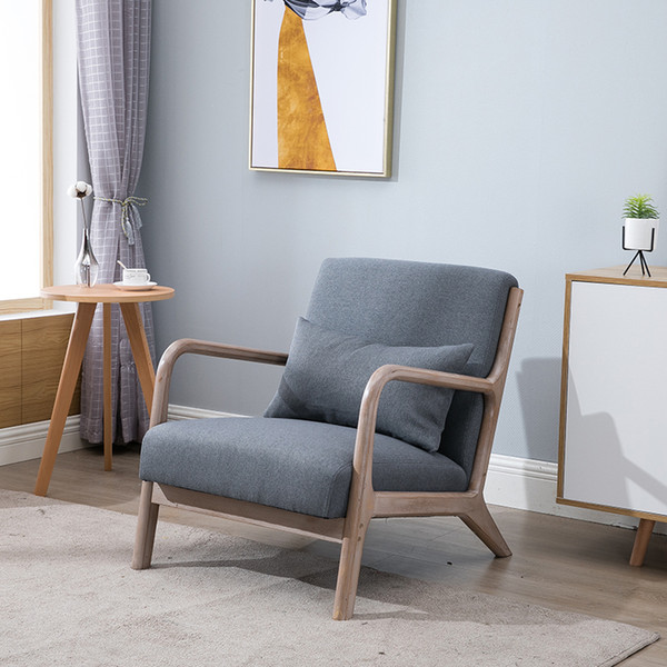 Sofa is small family model boreal Europe is contemporary and contracted single person real wood contracted small sofa