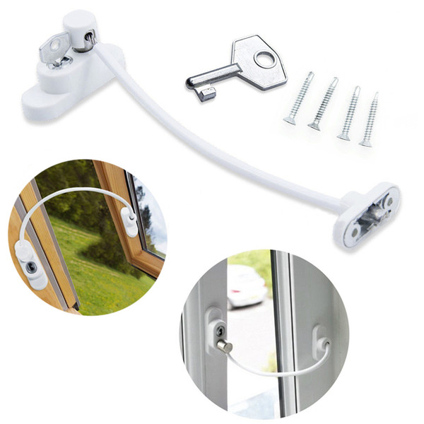 1 Pc Window Door Restrictor Security Locking Cable Wire Child Baby Safety Lock HG99