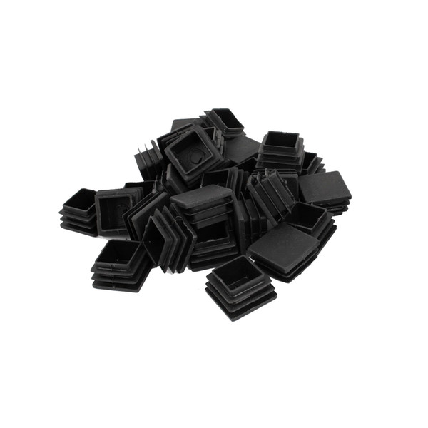 Wholesale- Durable Plastic Square Tube Inserts End Blanking Table leg Caps Chair Floor Feet Cap Protector 30mm x 30mm 30 Pcs Black