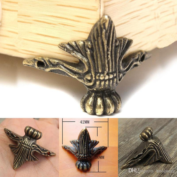 4pcs Jewelry Chest Gift Box Wood Case Decorative Feet Leg Corner Protector Guard