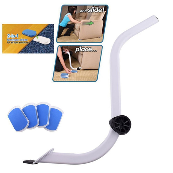 Furniture Moving System with Lifter Tool & 4 Slides Household Handy Move Tools Mover Lifter Pads Labor-saving Accessories