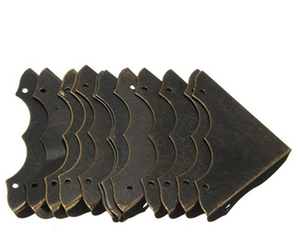 12pcs Decorative Antique brass Jewelry Wine Gift Box Wooden Corner Protector Guard Furniture Hardware