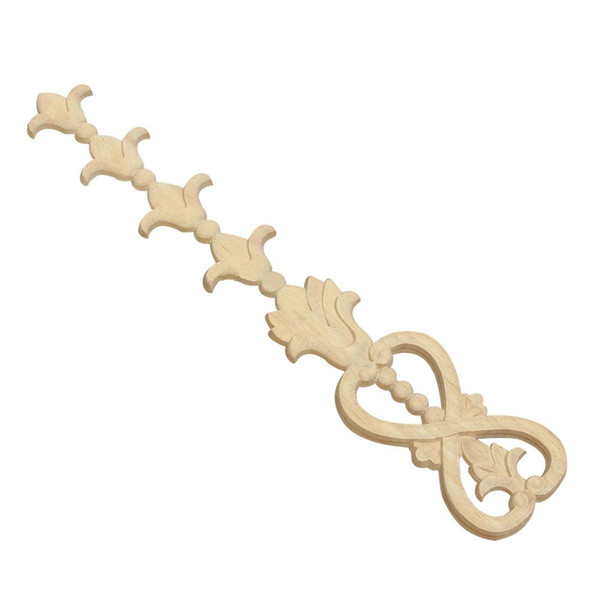 Rubber Wood Carved Onlay Applique Unpainted Flower Door Home Furniture size:36X7cm