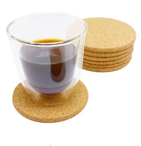 500pcs Classic Round Plain Cork Coasters Heat-insulated Cup Mats 10cm Diameter for Wedding Party Gift