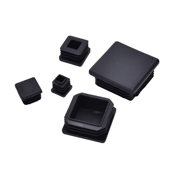 Wholesale- 10Pcs Hot Sale Black Plastic Blanking End Caps Square Inserts For Tube Pipe Box Section Wholesales