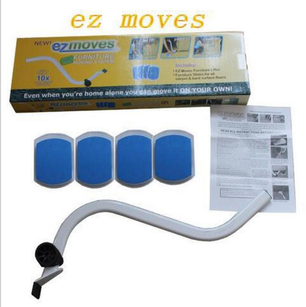 EZ Moves Steel Furniture Moving Tools Reusable Furniture Moving System Carpeted Surfaces Glide Moving Kit With Retail Package