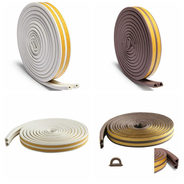 6m Door Seal Weather Strip Doors and Windows Rubber Seal Strip Self Adhesive Foam Adhesive Tapes Weatherstrip
