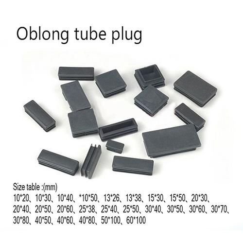 25x75; 30x40 50 60 70 80; 40x50 60 80 100; 45x75 50x100 60x100 oblong tube insert end plastic plug rectangle blanking tube cover