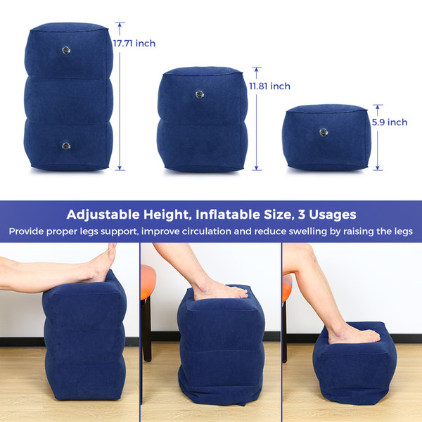 Travel Inflatable Adjustable Height Foot Rest Pillow for Kids Adult Portable and Lightweight High-quality Material Pillow