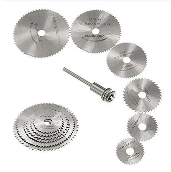 Wholesale- 7 PCS Cutoff Circular Saw HSS Rotary Blades Tool Cutting Discs Mandrel for Dreme F049CL Crystal LOVE