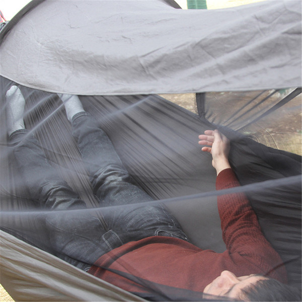 Travel Portable High Strength Parachute Fabric Camping Hammock Hanging Bed With Mosquito Net Sleeping Hammock outdoor hammock