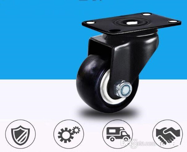 2 Inch Casters Mute Wear Resisting Universal Wheel Black Rubber Castor Caster Wheels Flat Activities Truckle Trundle 50MM