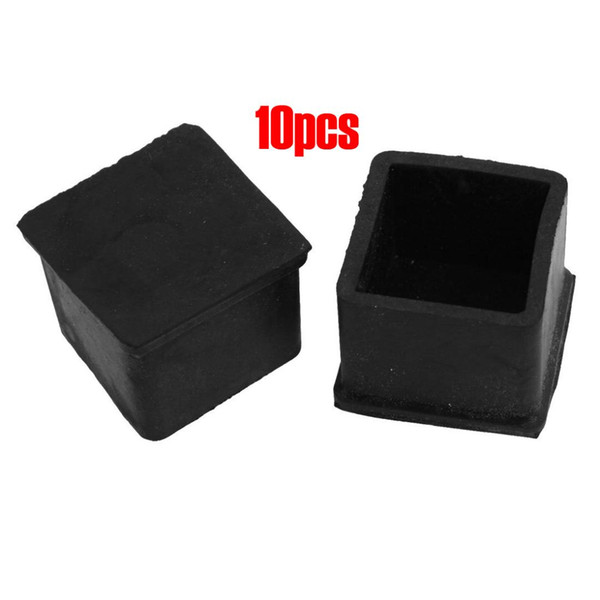 SDFC 10 Pcs Black 30mm x 30mm Furniture Foot Protector Square Rubber Covers case
