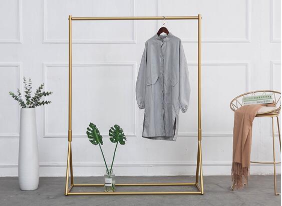 Golden clothing rack Iron floor hanger children's cloth shop clothing display racks women's clothing shop clothes racks Floor hanger