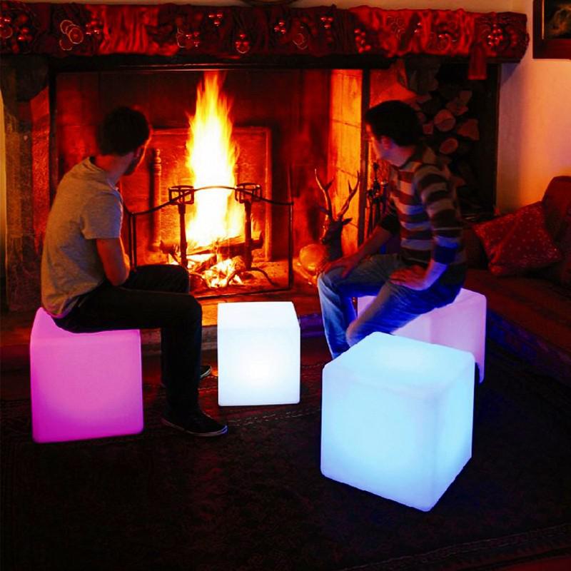 Creative lighting furniture plastic LED bench Square 30CM bench RGB color bench bar home decor 1 set/lot