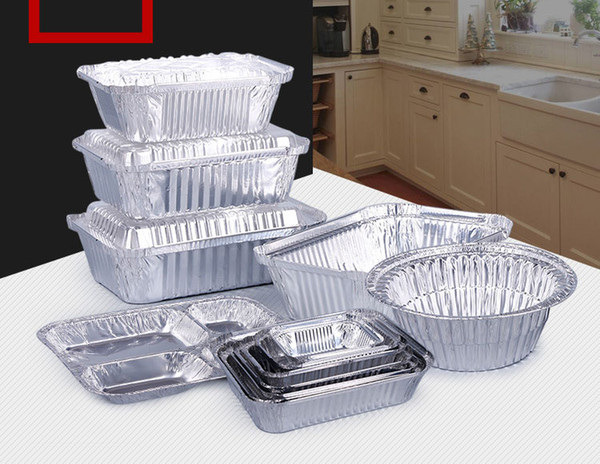 Rectangular Tin Foil Disposable Tin Box Thicken Grilled fish Takeaway Foil Meal Barbecue dish Custom Made